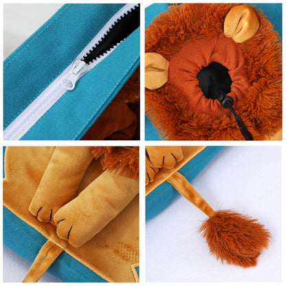Sac de transport pour chat en toile motif lion