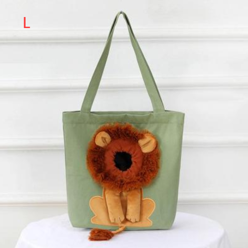 Sac de transport pour chat en toile motif lion