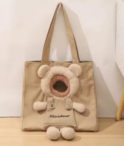 Sac de transport pour chat en toile – Ourson